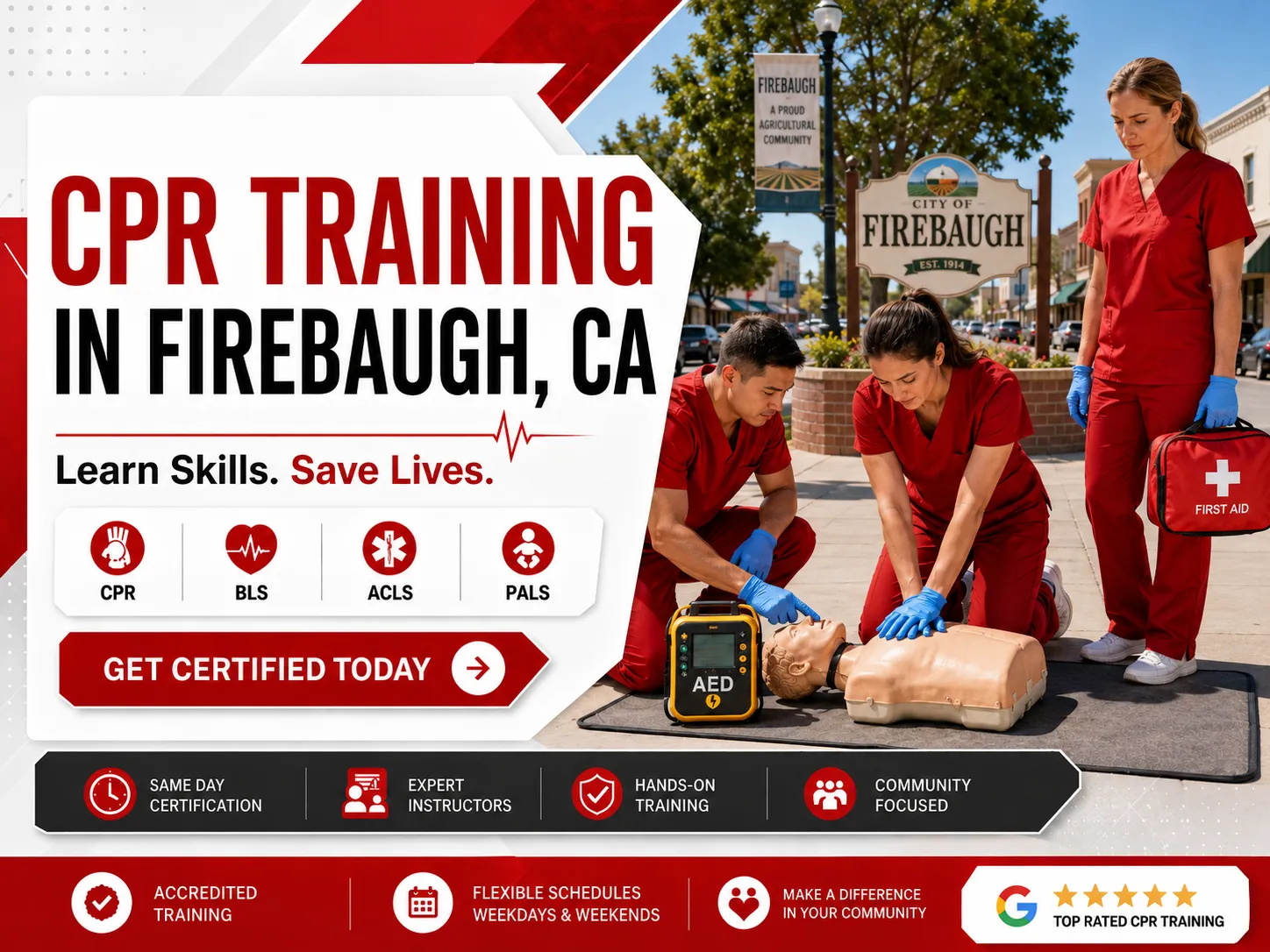 ACLS training with cardiac monitors in Firebaugh, CA