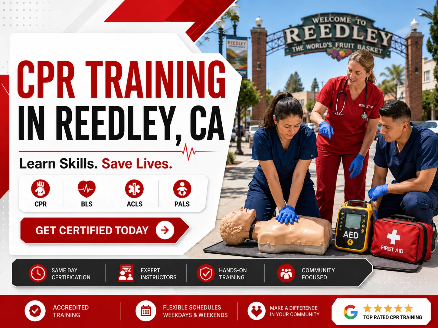CPR certification renewal class in Reedley, CA – BLS and ACLS