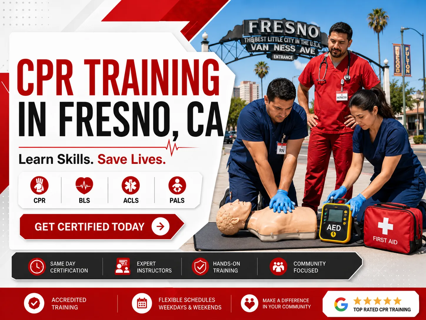CPR & first aid course for community members in Fresno, CA